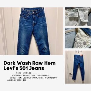Levi's 501 Straight Leg Jeans - Dark Blue